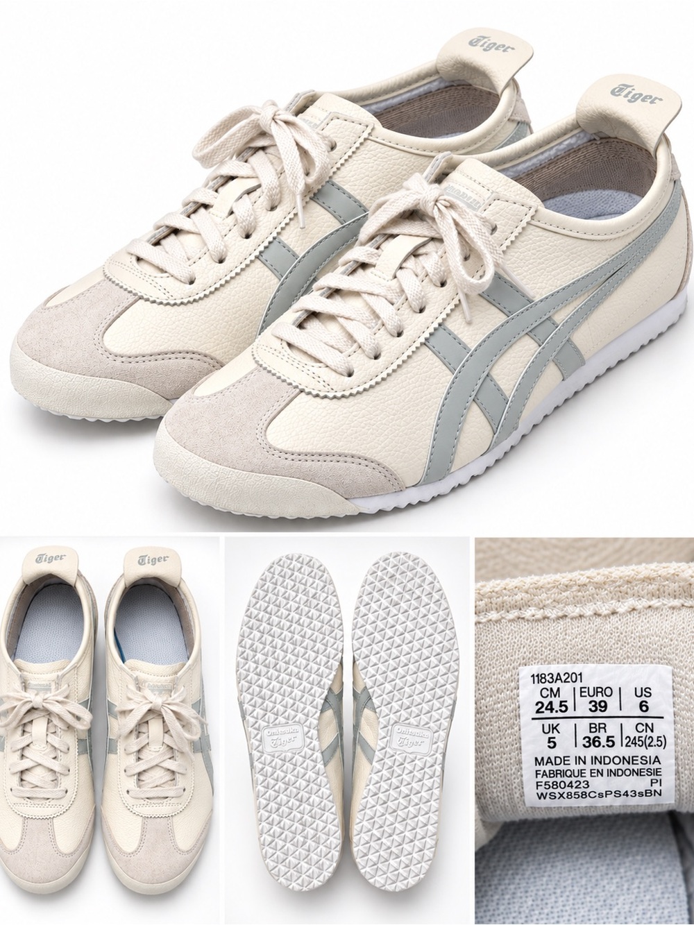 Onitsuka Tiger Women's Cream & Light Gray Retro Low-Profile Sneaker
